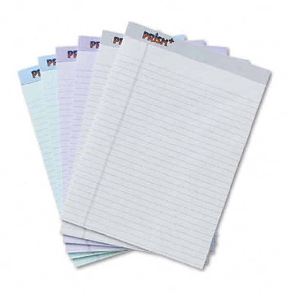 Tops Prism Plus Colored Pads Legal Rule Letter Pastels Six 50-Sheet pads/pk TO32992 - main